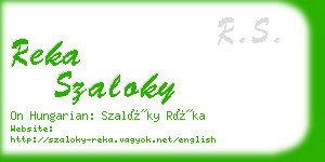 reka szaloky business card